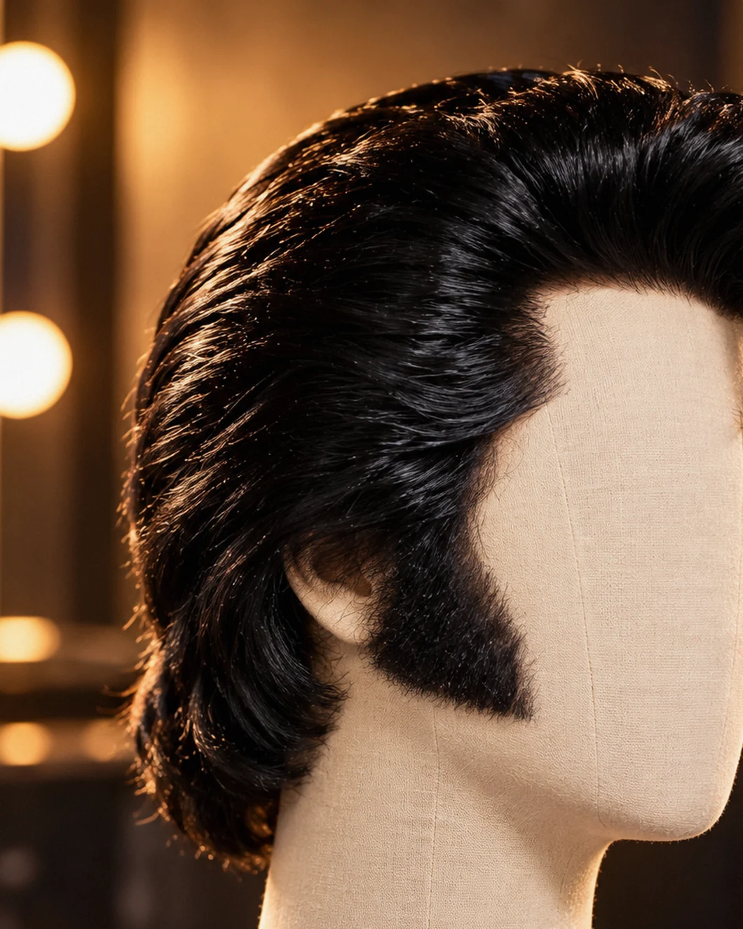 AI-generated illustrative hairstyle or tribute-wig image, not a real studio client or commission