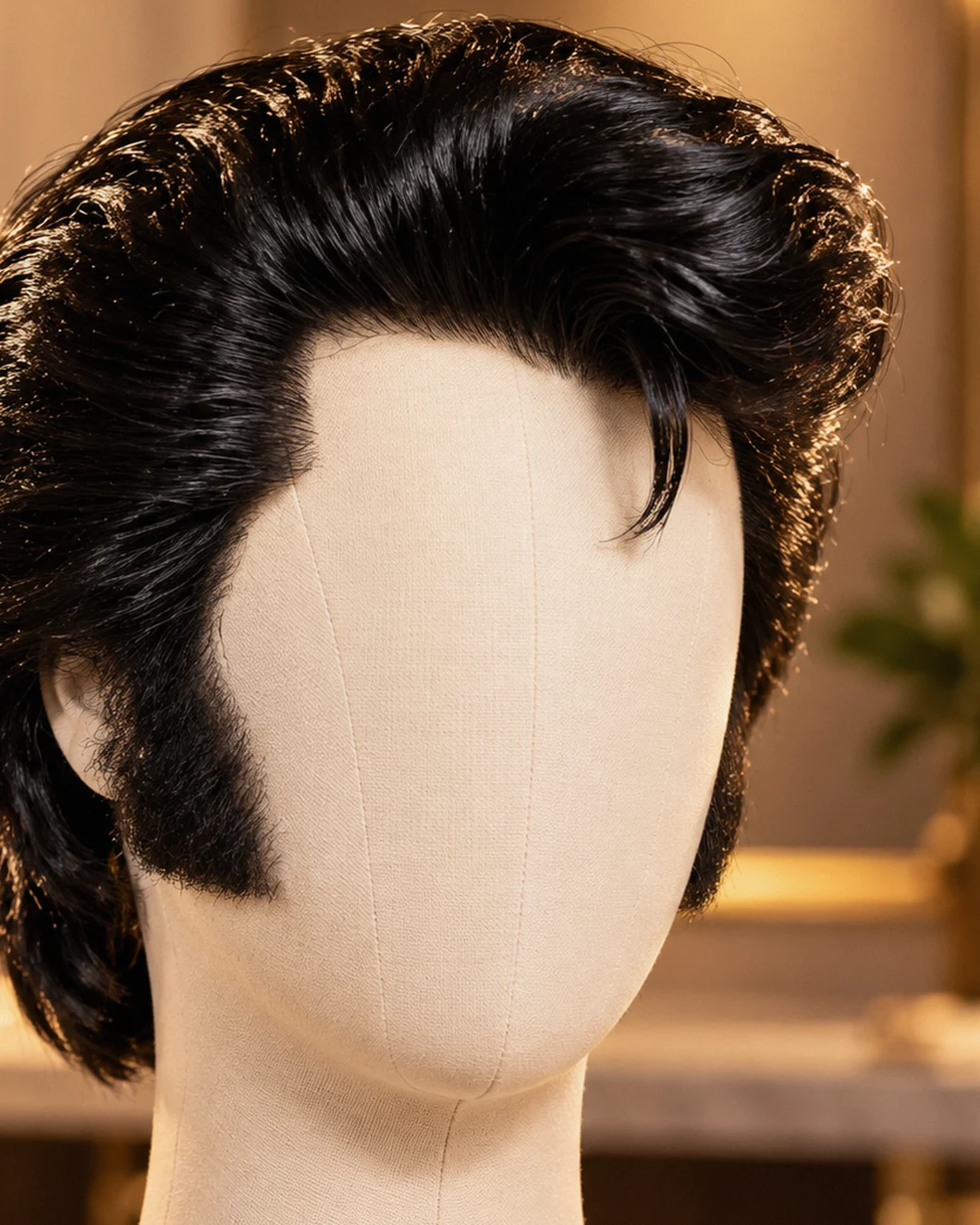 AI-generated illustrative hairstyle or tribute-wig image, not a real studio client or commission